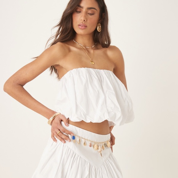 Bardot Tops - NWT Bardot Size 10 Lissett Poplin Balloon Top Orchid White